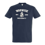 Warwick crest tshirt in navy with Warwick University, Warwick crest and est. 1965 printed on the front