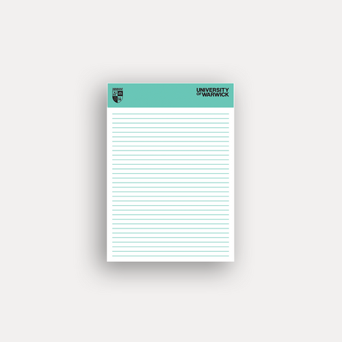 Capture ideas, notes and reminders with the University of Warwick A4 notepad. Featuring 50 sheets and distinctive Warwick branding, it's ideal for lecture notes, meeting minutes, project planning and everyday organisation