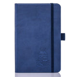 Luxury journal notebooks in blue with University of Warwick crest debossed to the front cover