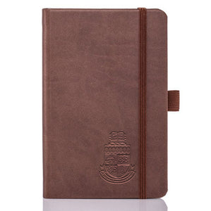 Luxury journal notebooks in blue with University of Warwick crest debossed to the front cover