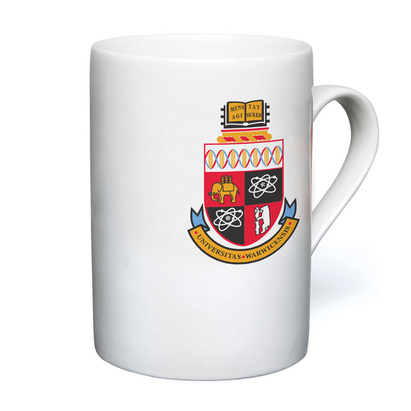 White premium china mug with University crest