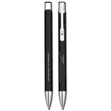 University of Warwick black ballpoint pen with silver chrome fittings