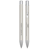 University of Warwick silver ballpoint pen with silver chrome fittings